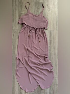 Women's Strapless Maxi Dress in Dusty Mauve